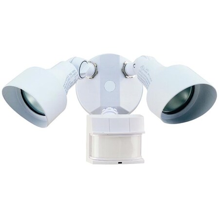 Heath-Zenith Dualbrite Series Security Light, 120 V, 200 W, 2Lamp, Halogen Lamp HZ-5597-WH